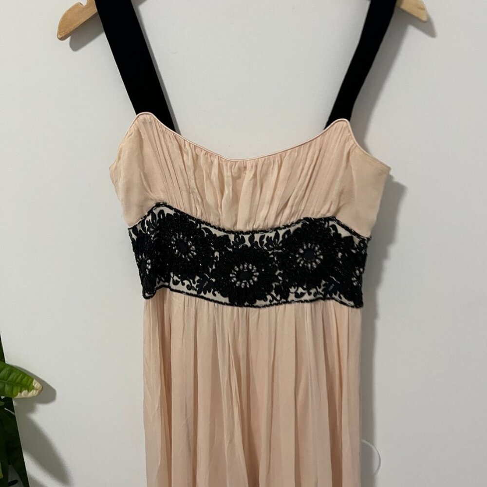 Diane von Furstenberg Pink & Black Floral Print Silk Mini Dress Size 6 - Picture 2 of 5